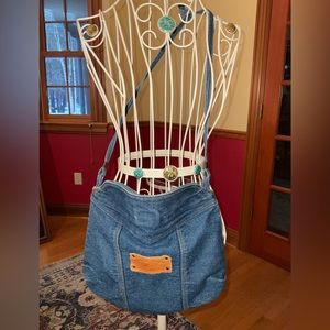 vintage Chic denim crossbody bag